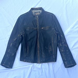 Rogue Distressed Black Leather Jacket